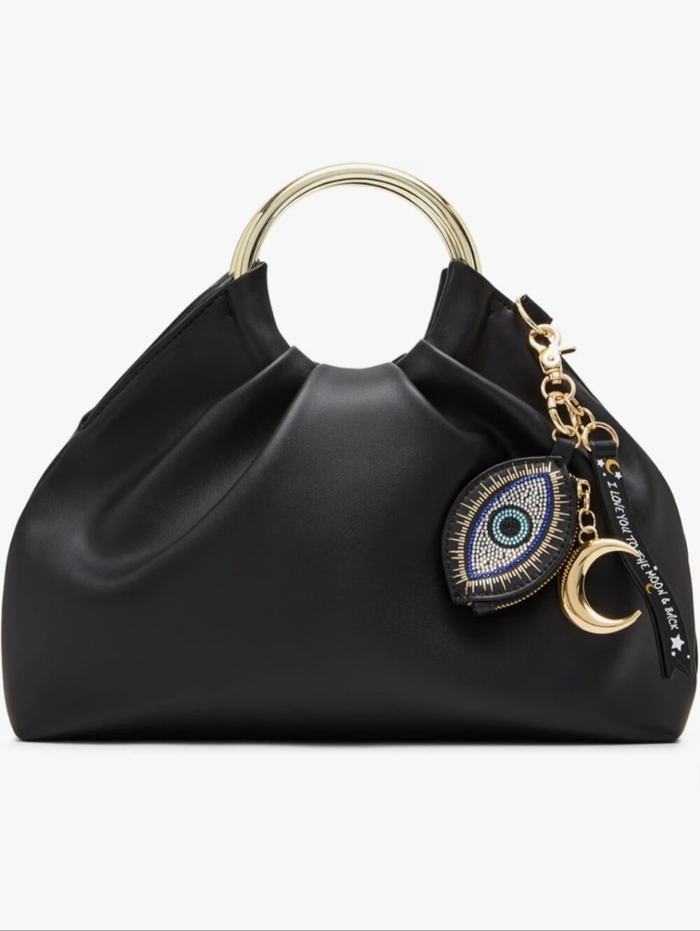 Betsey Johnson Solid Ground Ring Handle Bag